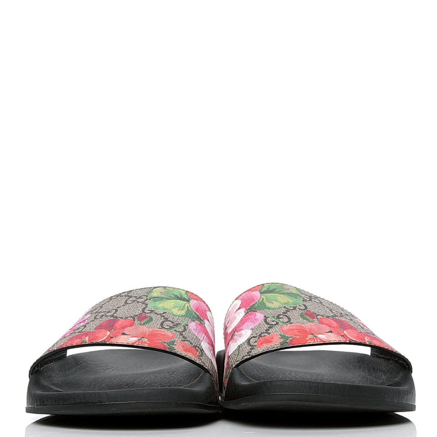 GG Supreme Monogram Blooms Slide Sandals 40 Beige Multicolor