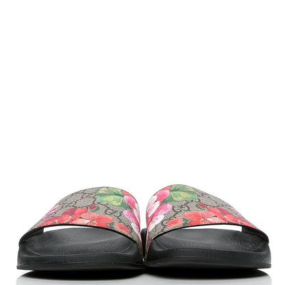 Gucci GG Supreme Monogram Blooms Slide Sandals 40 Beige Multicolor 2 of 4