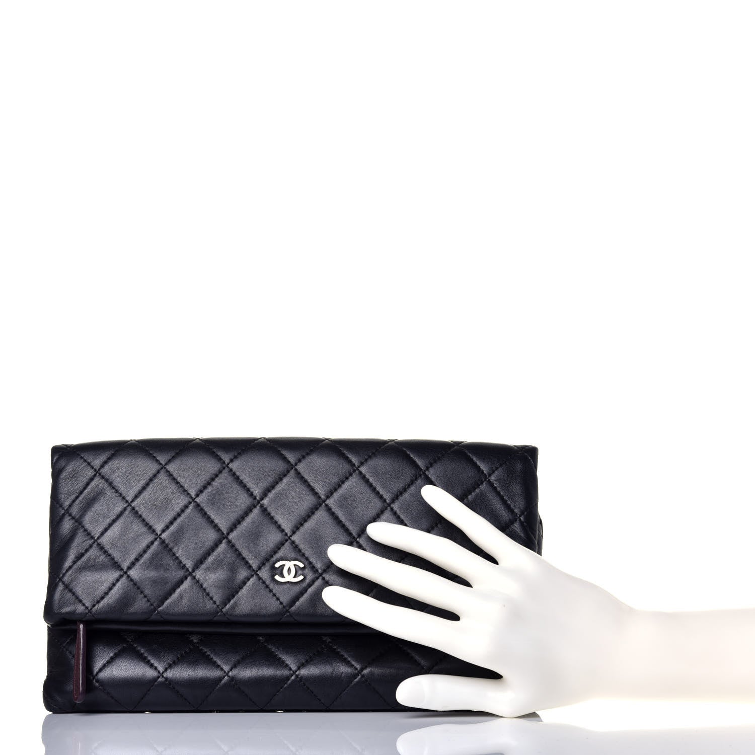 Chanel Lambskin Quilted CC Beauty Clutch Black 2 of 8