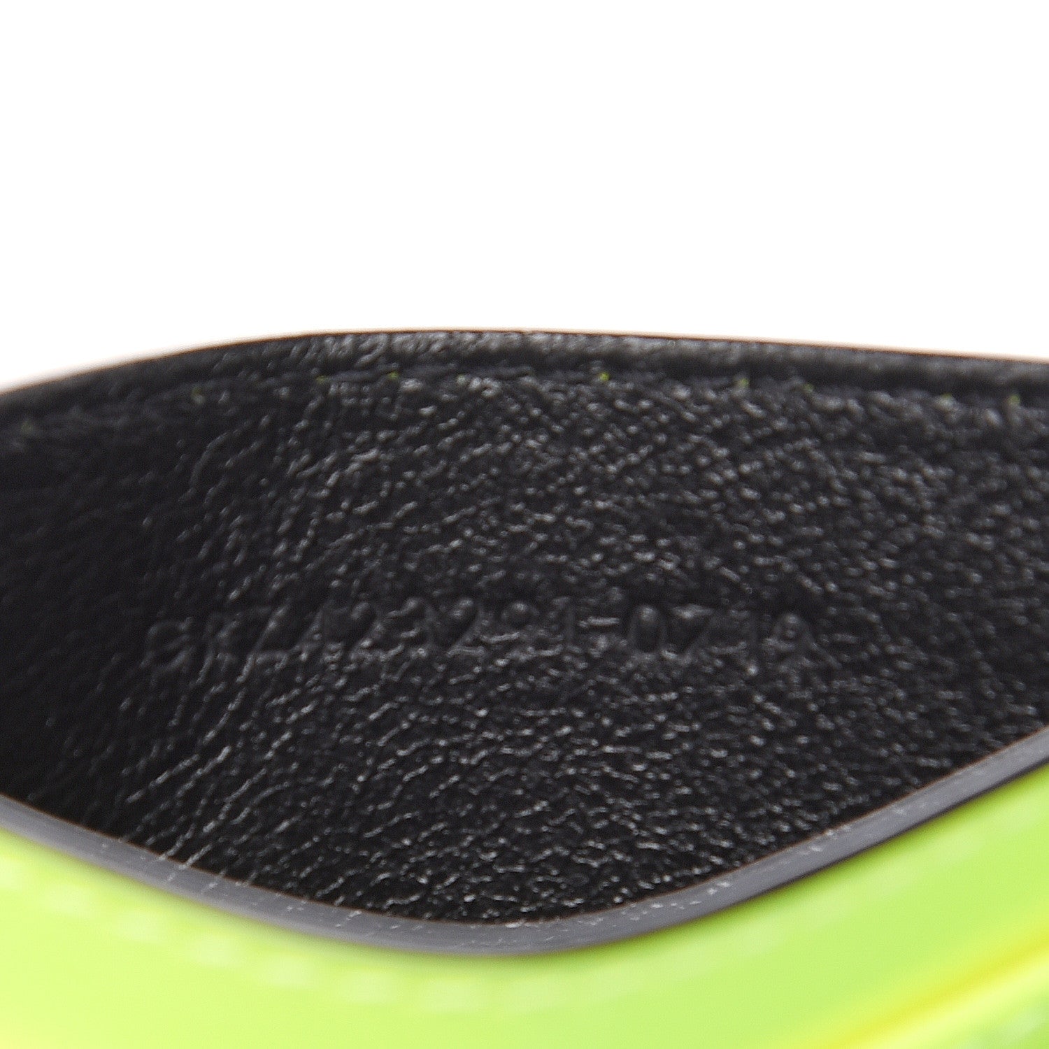 Saint Laurent Patent Grain De Poudre Matelasse Chevron Monogram Credit Card Case Neon Yellow 6 of 7