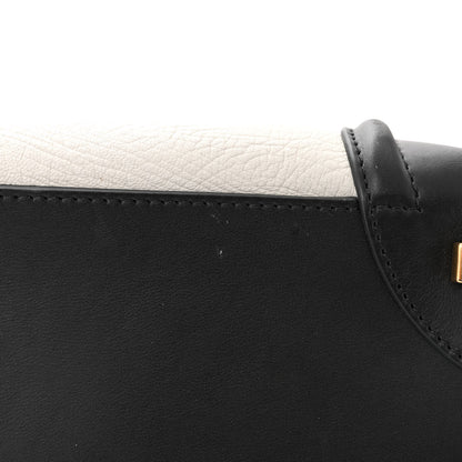 Celine Elephant Calfskin Mini Bi-Color Luggage Black White 11 of 12