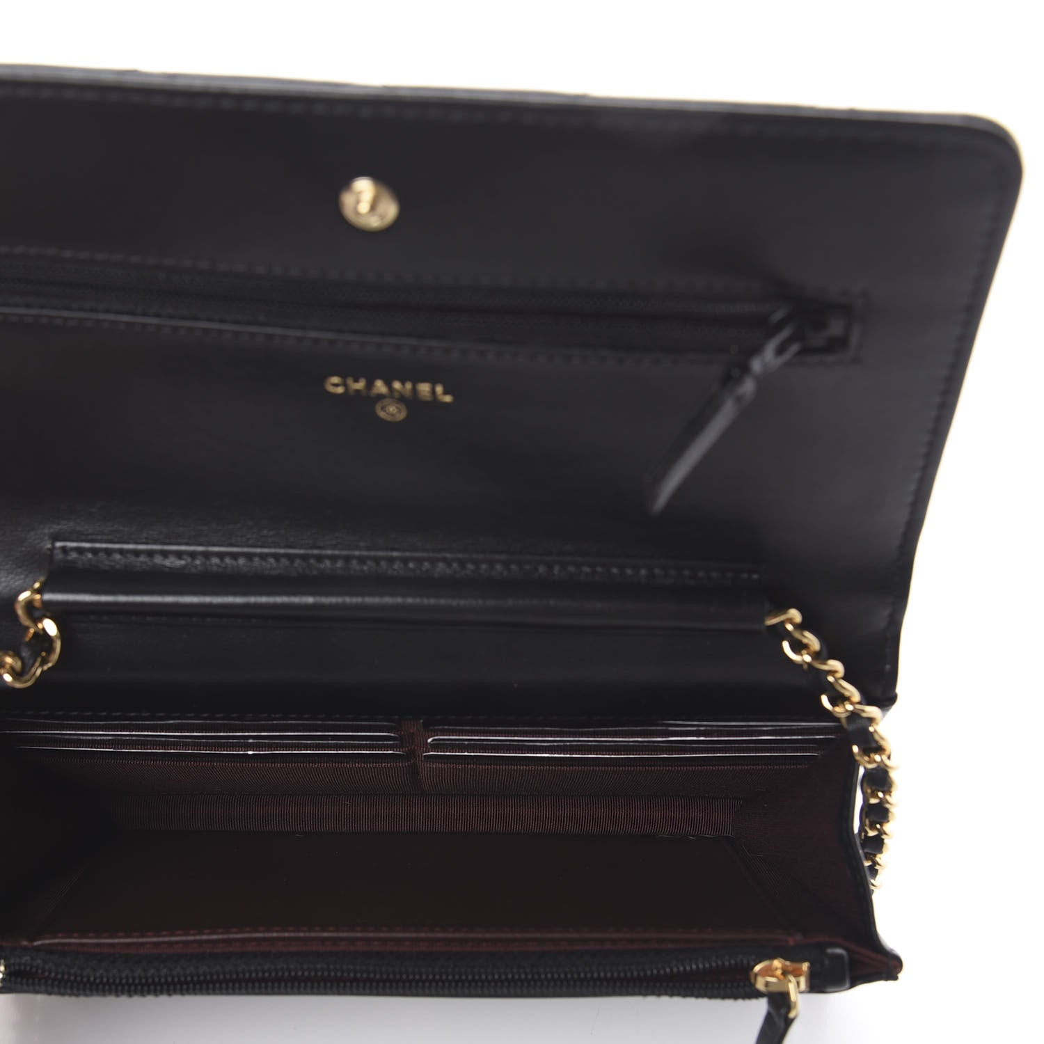 Chanel Lambskin Quilted Wallet On Chain WOC Black 4 of 9