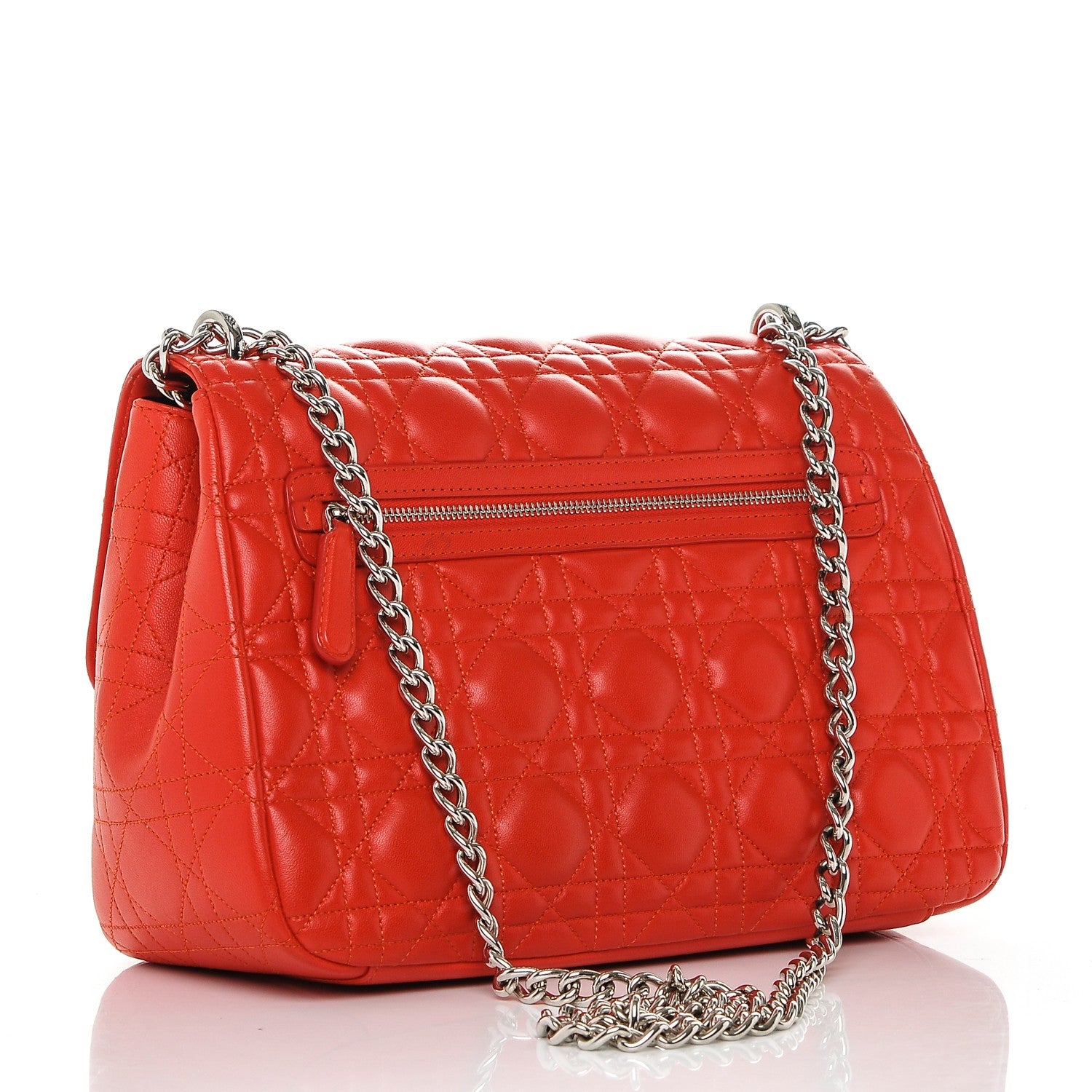 Christian Dior Lambskin Cannage Large Miss Dior Flap Vermillion 3 of 6