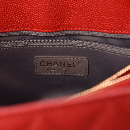 Chanel Caviar Quilted Grand Shopping Tote GST Red 6 of 11
