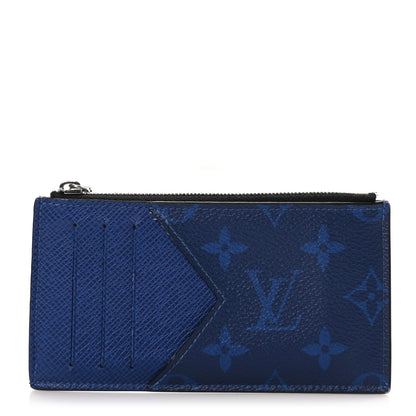 Louis Vuitton Taigarama Coin Card Holder Cobalt Blue 1 of 8