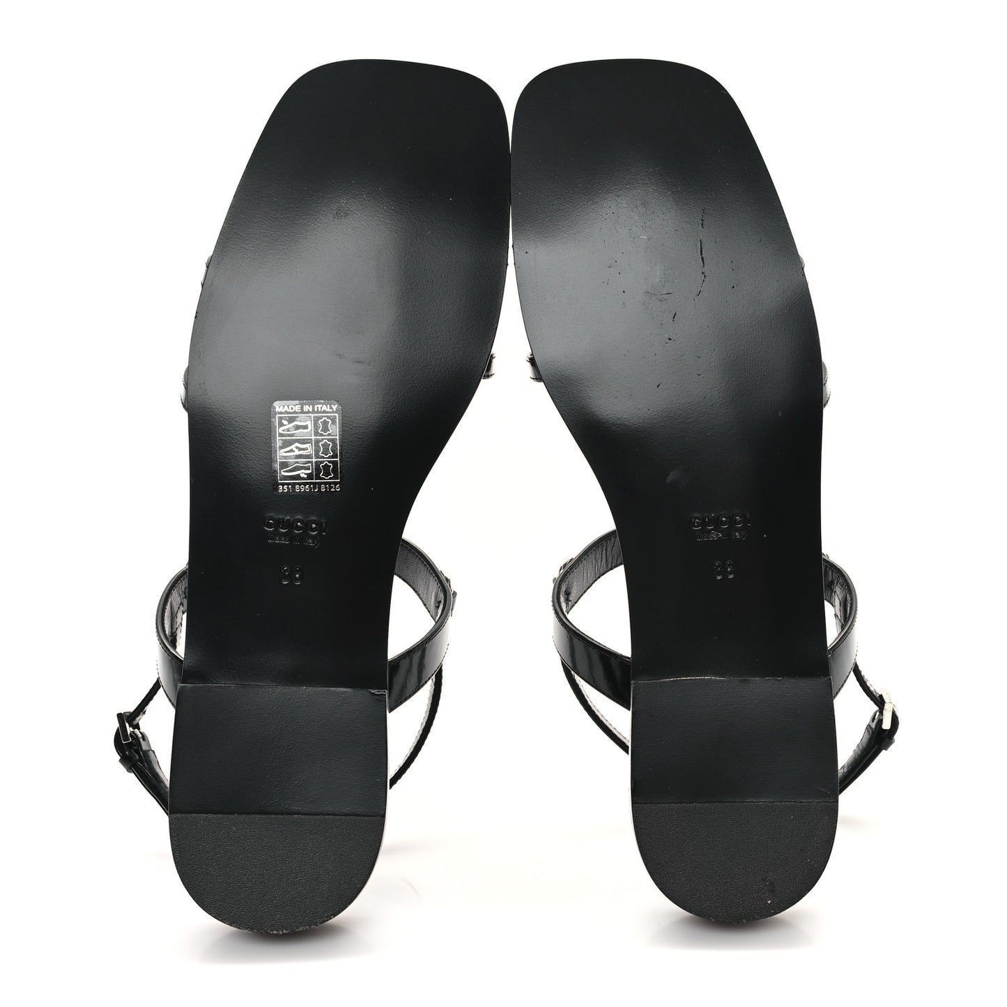 Calfskin Horsebit Divine Slingback Sandals 38 Black