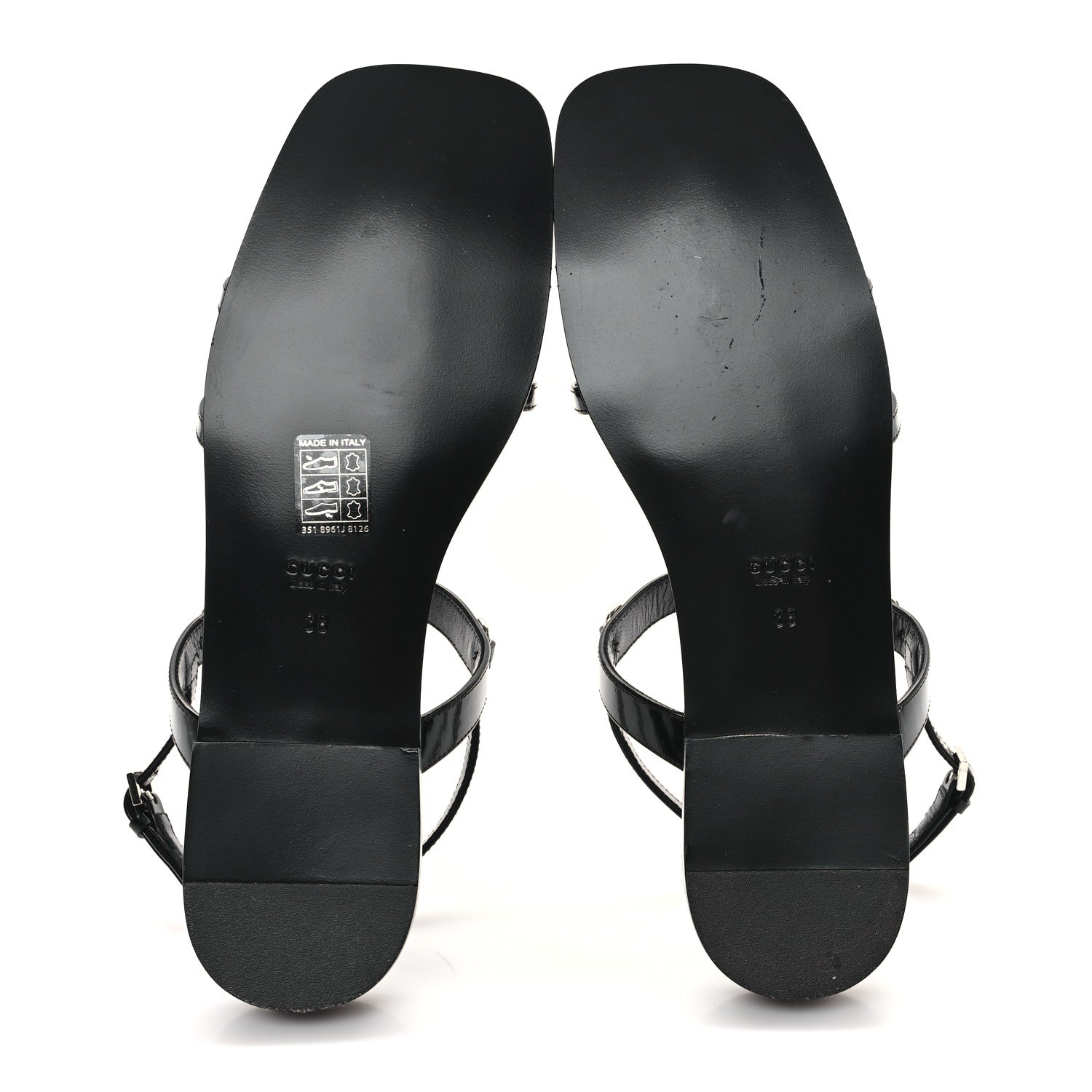 Gucci Calfskin Horsebit Divine Slingback Sandals 38 Black 6 of 9