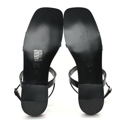 Gucci Calfskin Horsebit Divine Slingback Sandals 38 Black 6 of 9