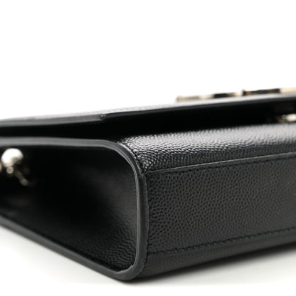 Saint Laurent Grain De Poudre Small Monogram Kate Satchel Black 8 of 9