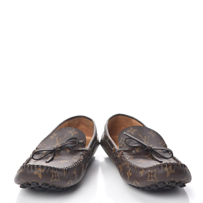 Louis Vuitton Monogram Mens Arizona Car Shoe Moccasin Loafers 9.5 Macassar 5 of 10
