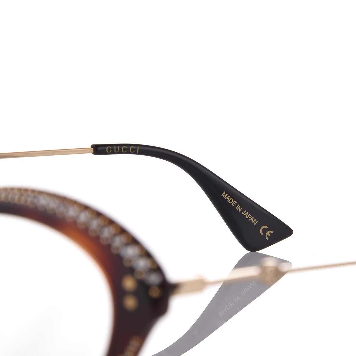 Crystal Cat Eye Glasses GG0215O Havana