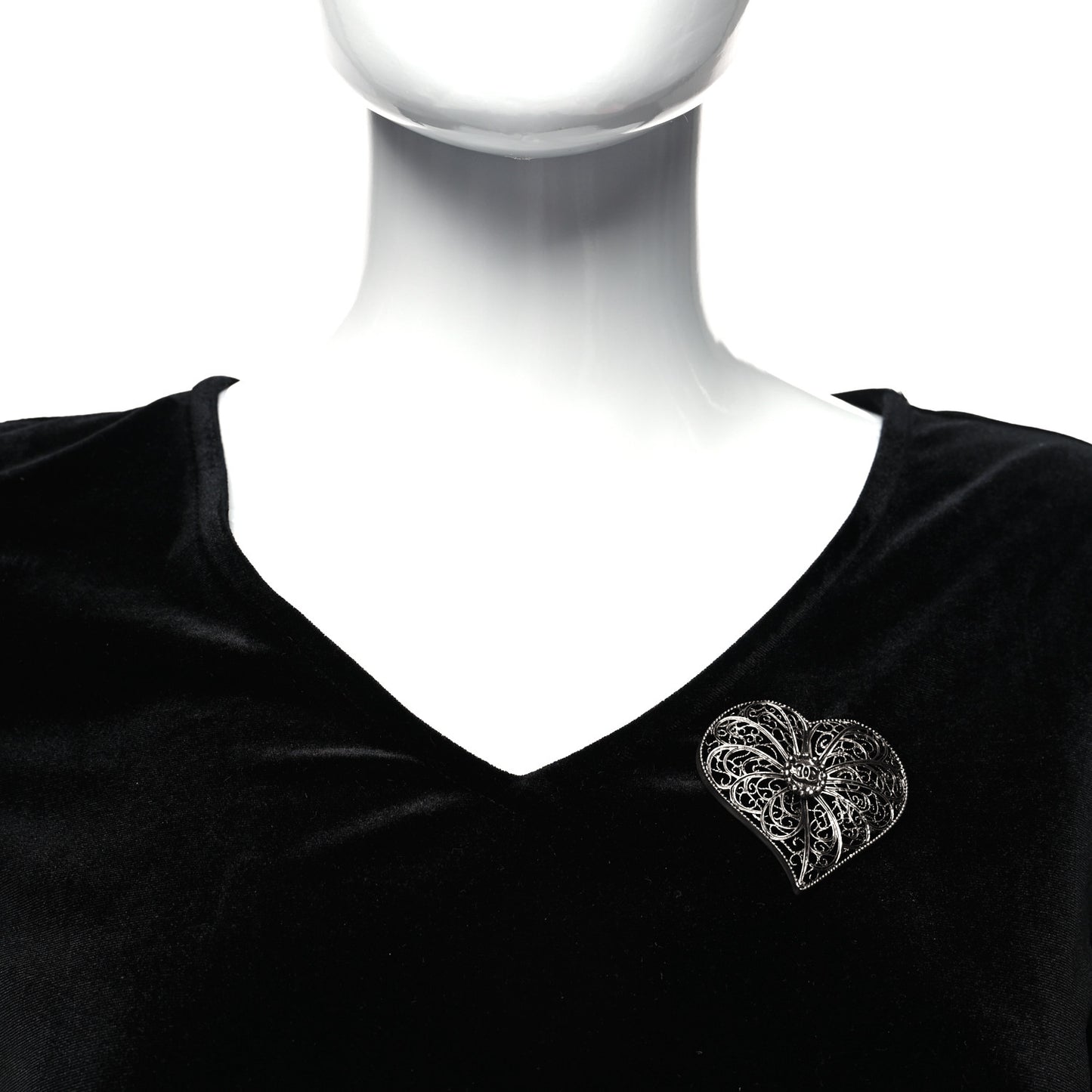 Ruthenium CC Heart Brooch
