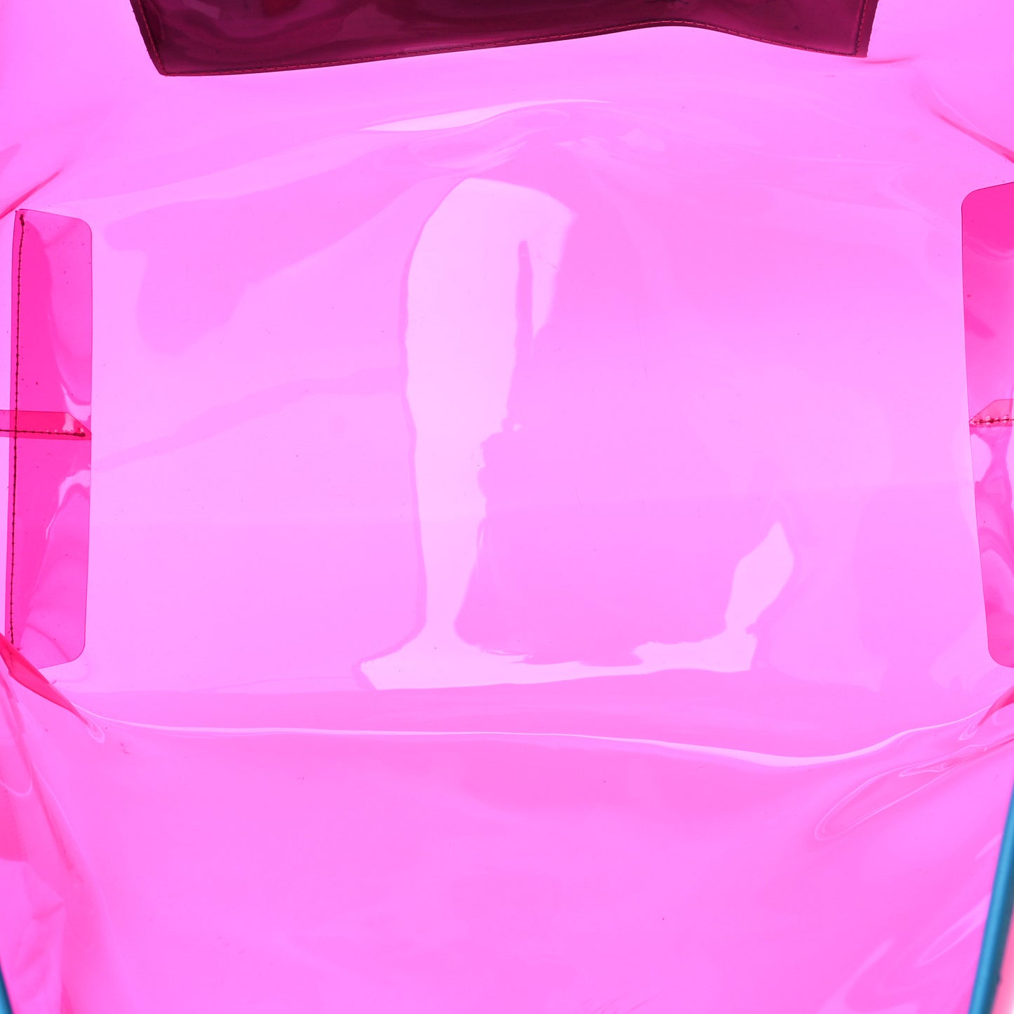 Vinyl Calfskin 90s Logo Tote Pink Blue