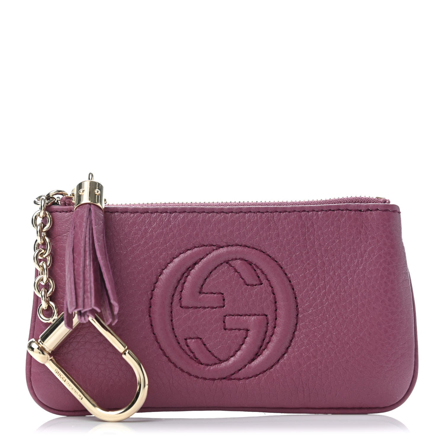 Gucci Pebbled Calfskin Soho Key Case Peonia Flower 1 of 4