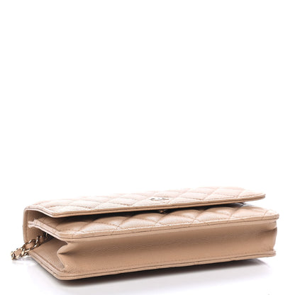 Chanel Caviar Quilted Wallet On Chain WOC Beige 4 of 10