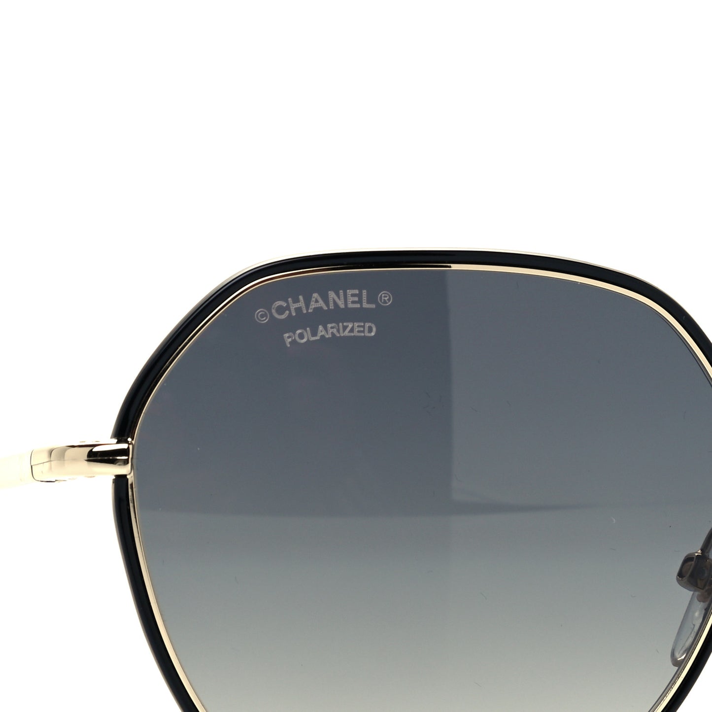 Metal Polarized Round Sunglasses 4251-J Gold Black