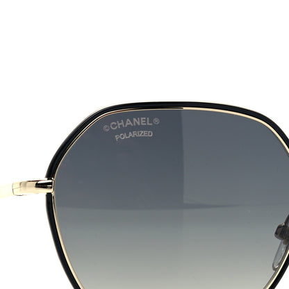 Chanel Metal Polarized Round Sunglasses 4251-J Gold Black 7 of 8