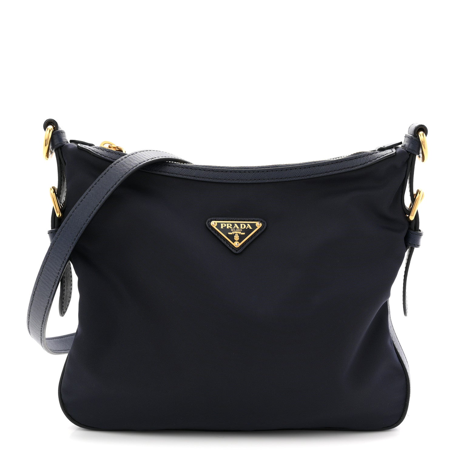 Prada Tessuto Nylon Saffiano Small Crossbody Bag Navy 1 of 12
