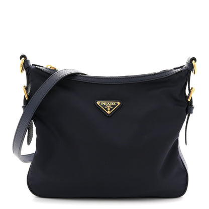 Prada Tessuto Nylon Saffiano Small Crossbody Bag Navy 1 of 12