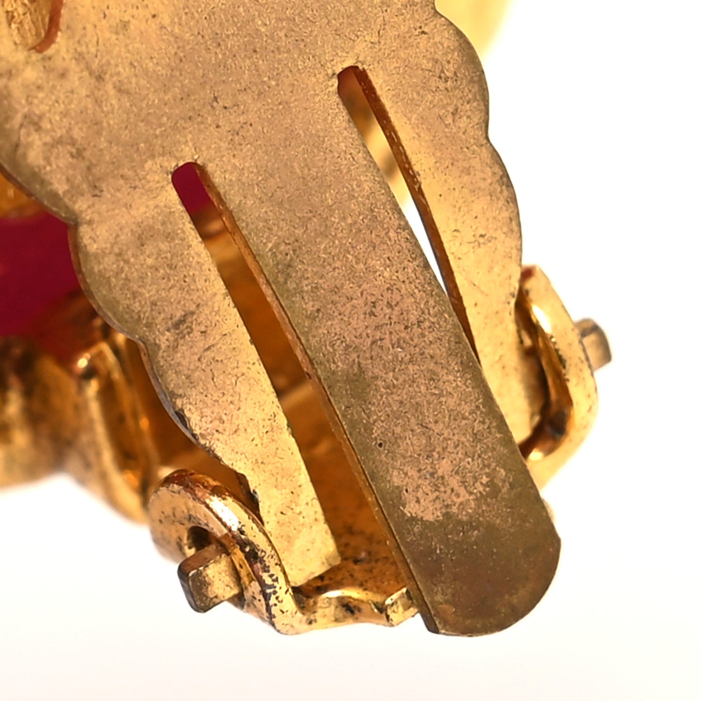 Gripoix CC Stud Earrings Pink Gold