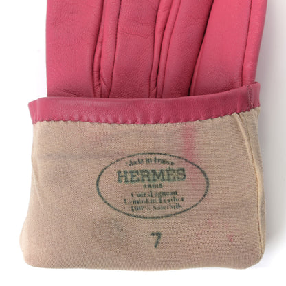 Hermes Lambskin Gloves 7 Pink 7 of 13