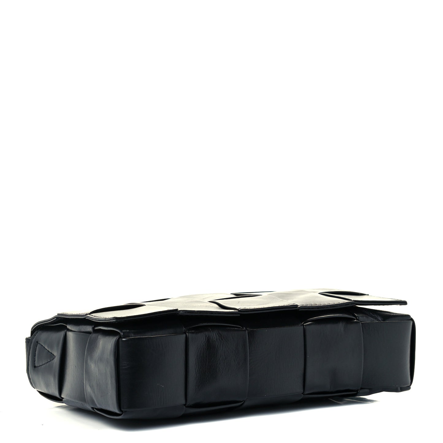 Paper Calfskin Maxi Intreccio Cassette Crossbody Bag Black