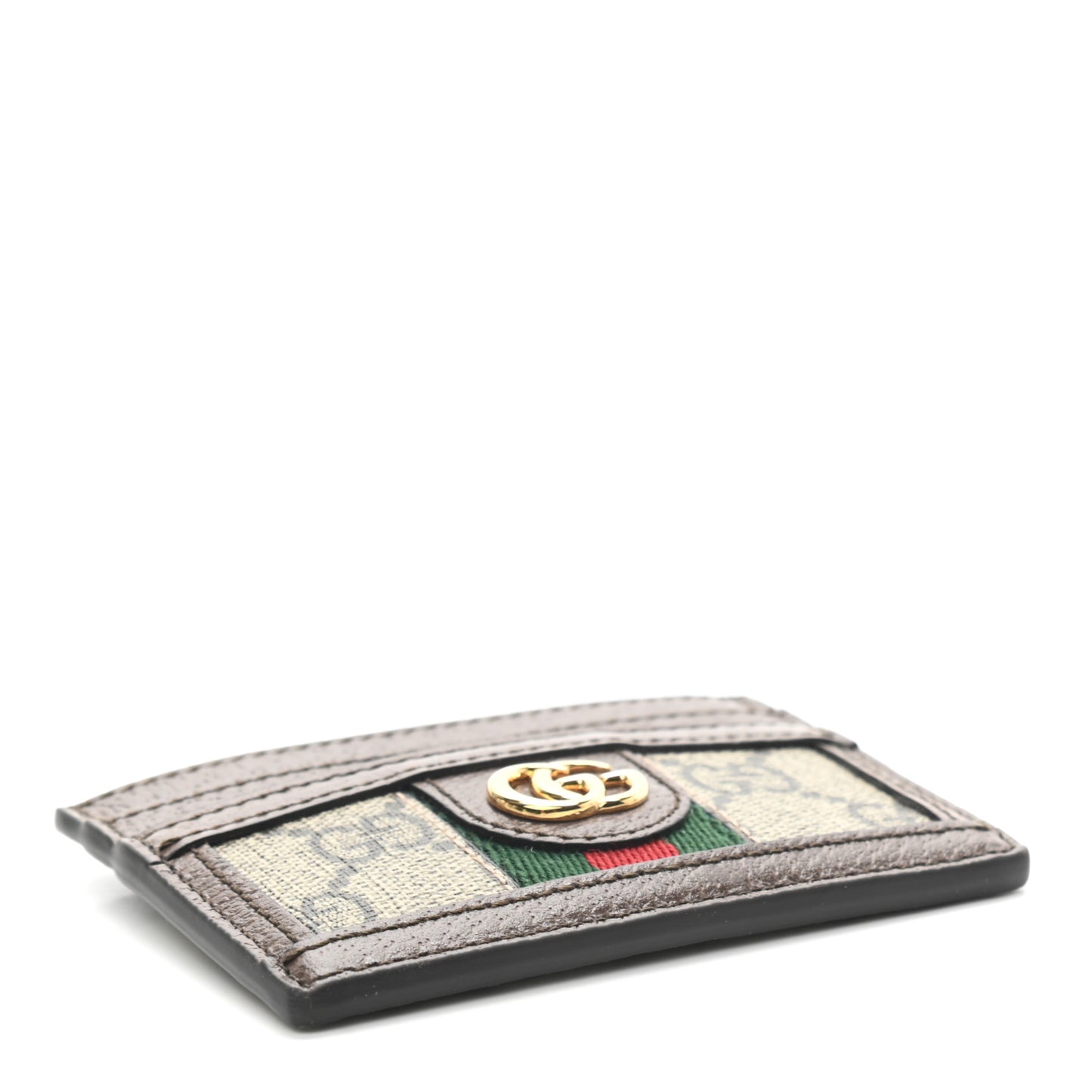 GG Supreme Monogram Ophidia Card Holder Brown