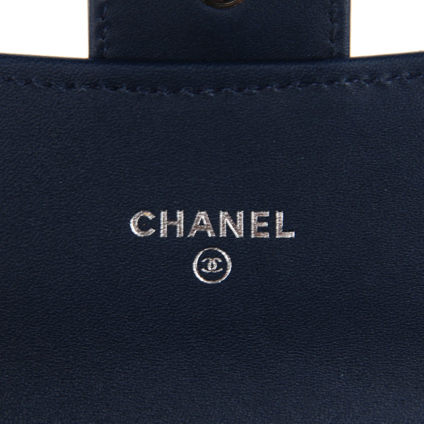 Patent Calfskin Quilted Small Flap Wallet Blue