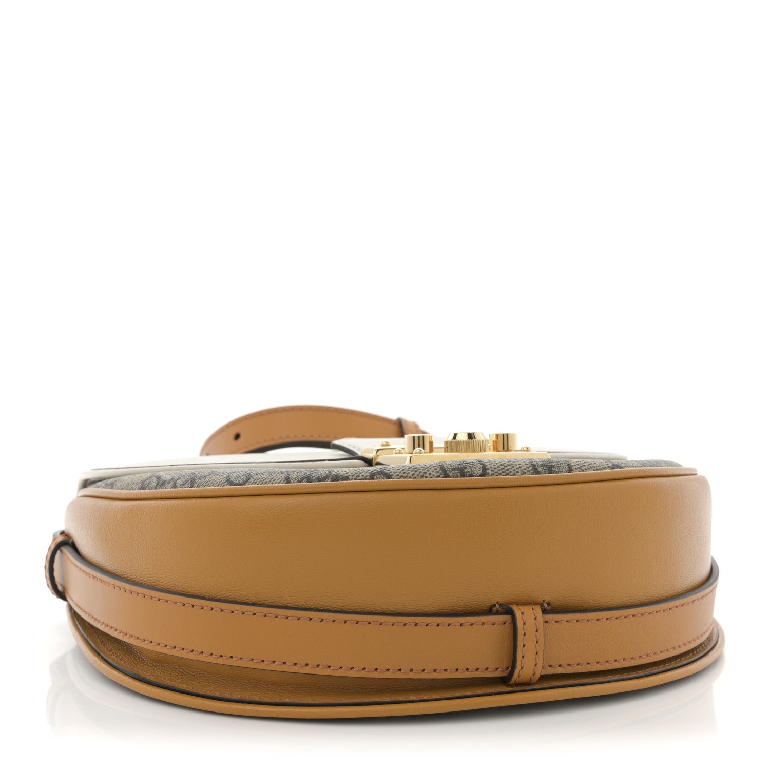 Gucci GG Supreme Monogram Calfskin Small Padlock Messenger Shoulder Bag Beige Mystic White Sun Oil 4 of 11