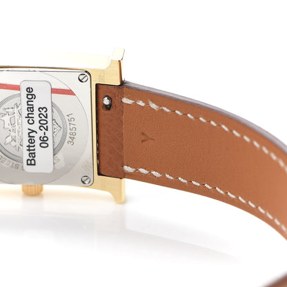Hermes Stainless Steel Epsom 21mm Heure H Hour Quartz Watch Gold 6 of 7