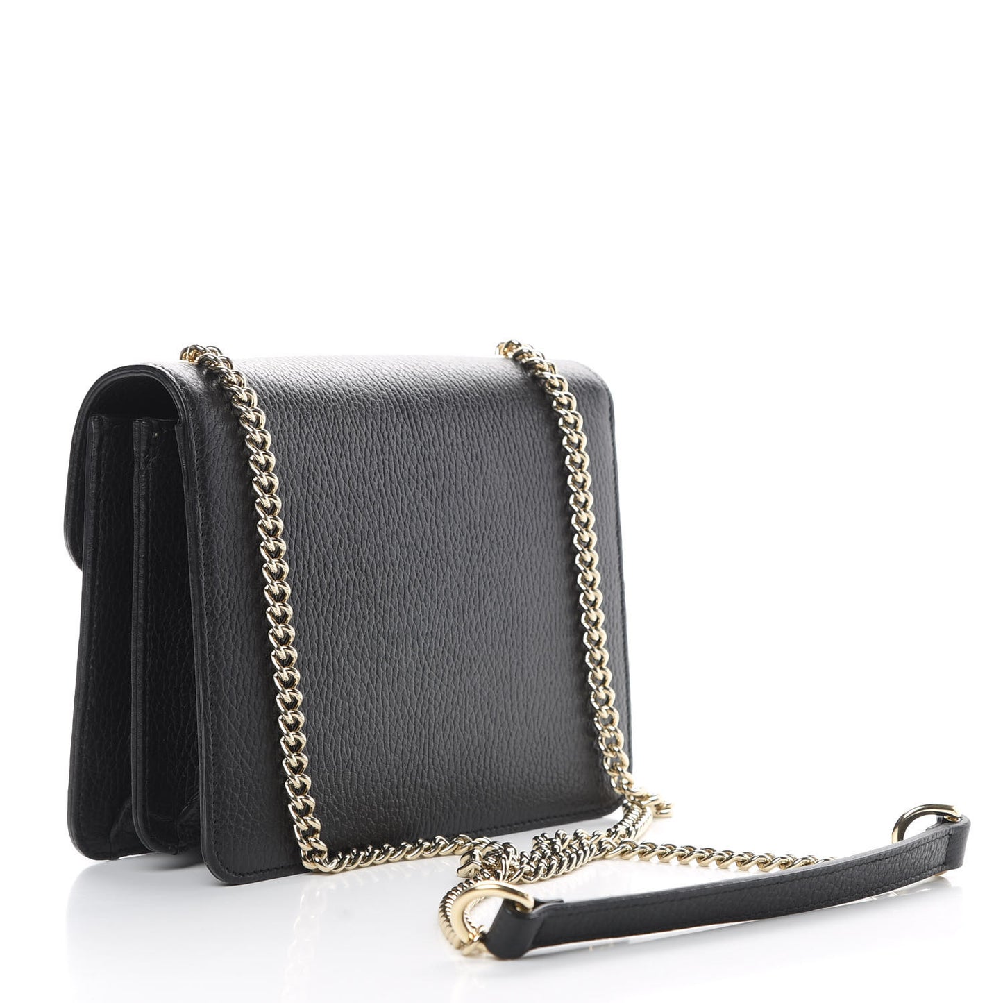 Dollar Calfskin Small Interlocking G Shoulder Bag Black