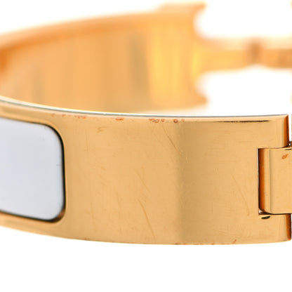 Hermes Enamel Narrow Clic Clac H Bracelet GM White 5 of 9
