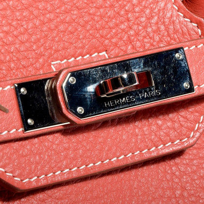 Hermes Taurillon Clemence Eclat Birkin 35 Sanguine Blanc 8 of 21