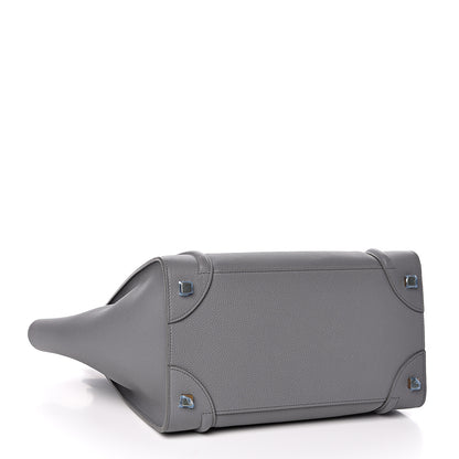 Celine Drummed Calfskin Mini Luggage Kohl 4 of 9