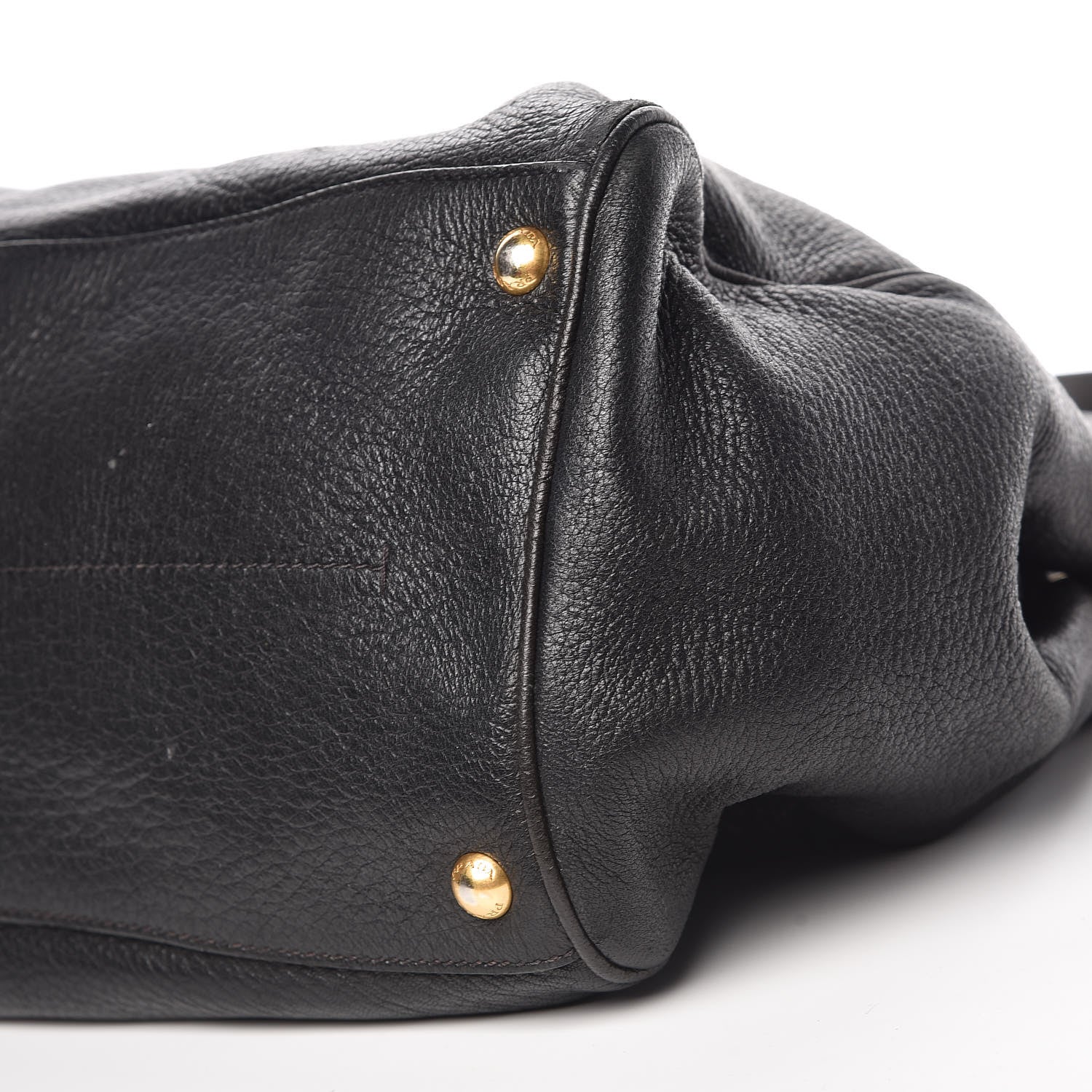 Prada Cervo Deerskin Shopping Tote Black 9 of 10