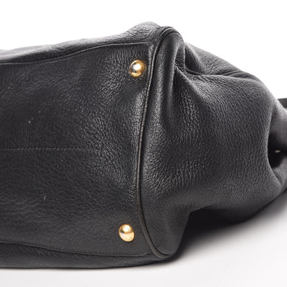 Prada Cervo Deerskin Shopping Tote Black 9 of 10