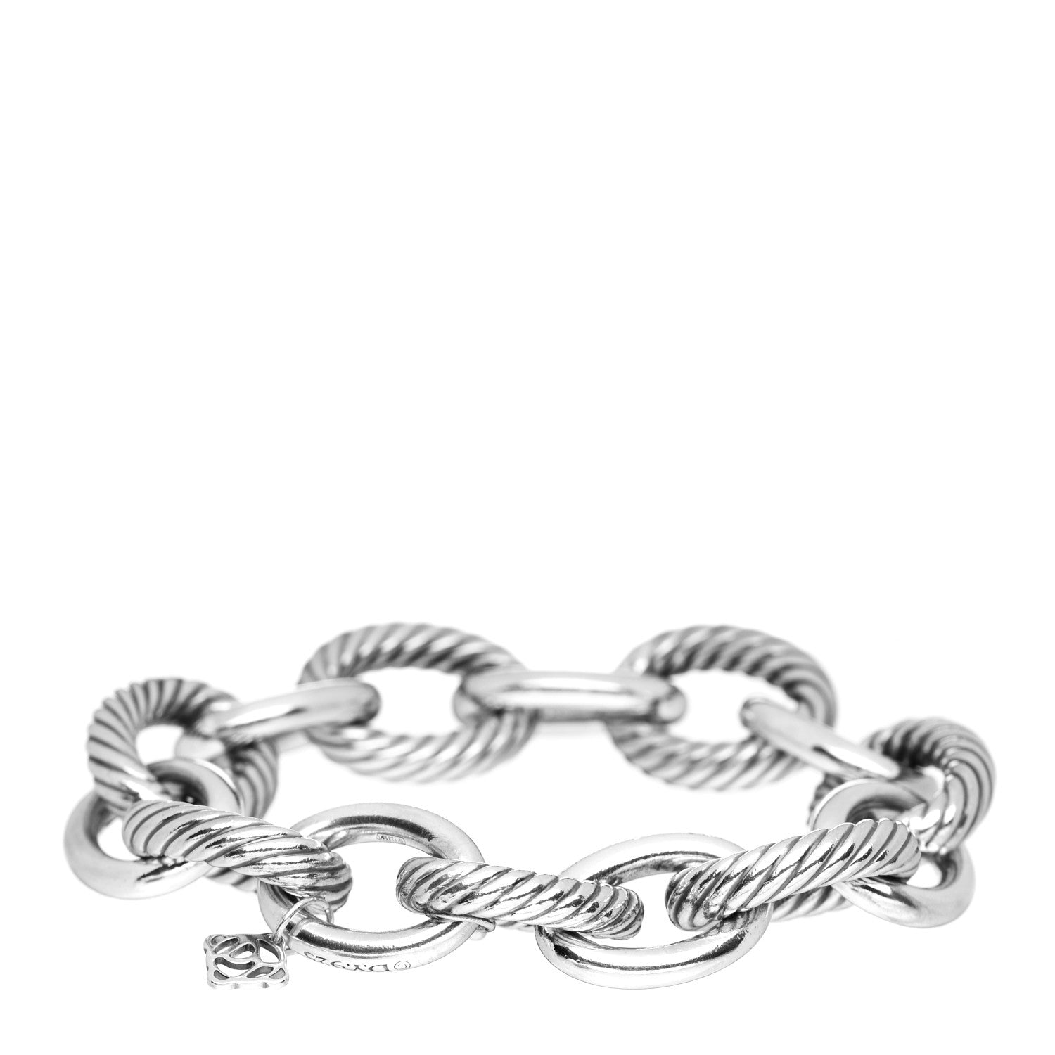 David Yurman Sterling Silver 17mm Extra Large Oval Link Bracelet 3 of 4
