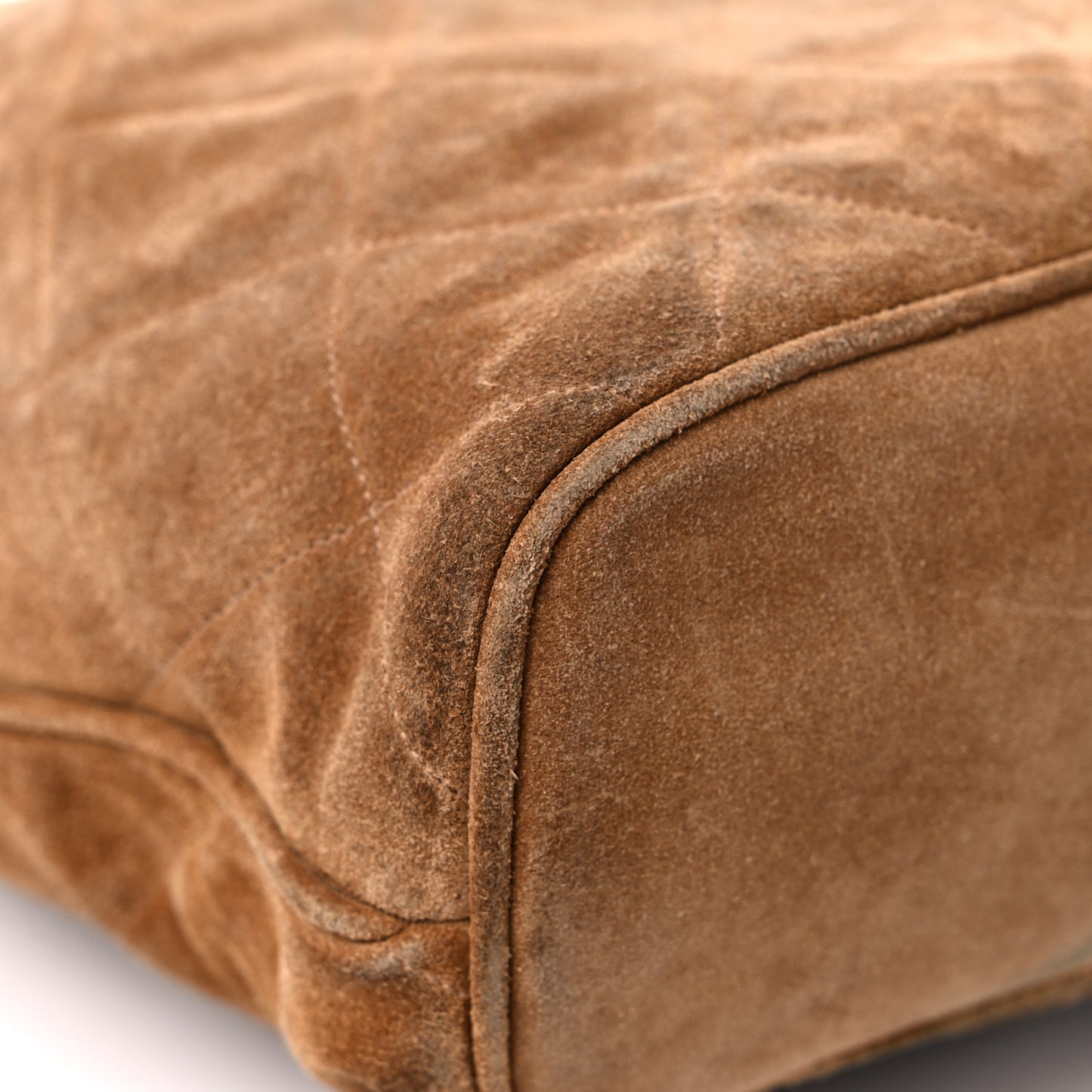 Suede CC Drawstring Backpack Brown