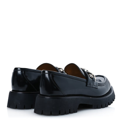 Gucci Cordovan Lux Mens Jeanne Platform Lug Sole 30/45mm Loafers 9 Black 5 of 12