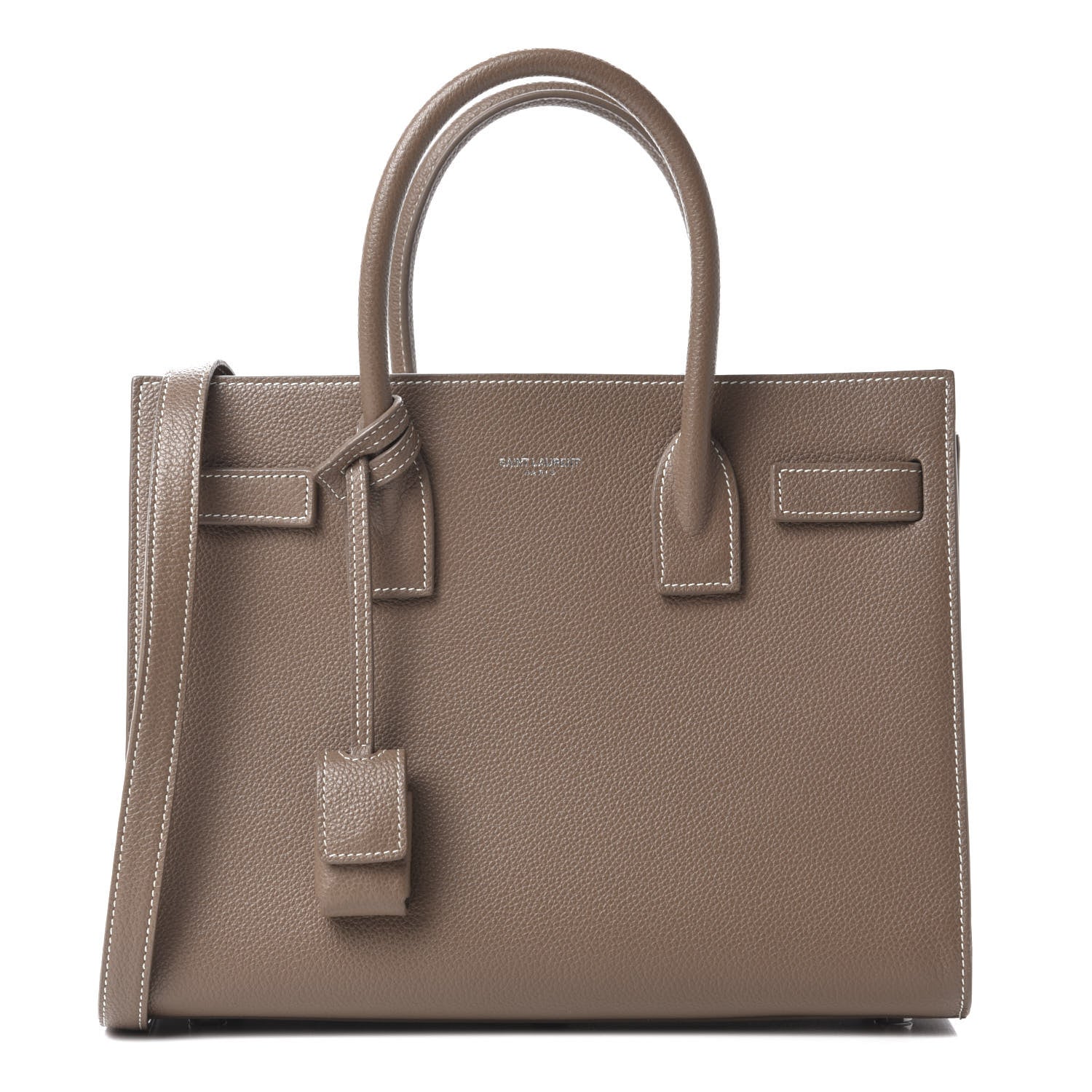 Saint Laurent Grained Calfskin Topstich Baby Sac De Jour Taupe 1 of 10