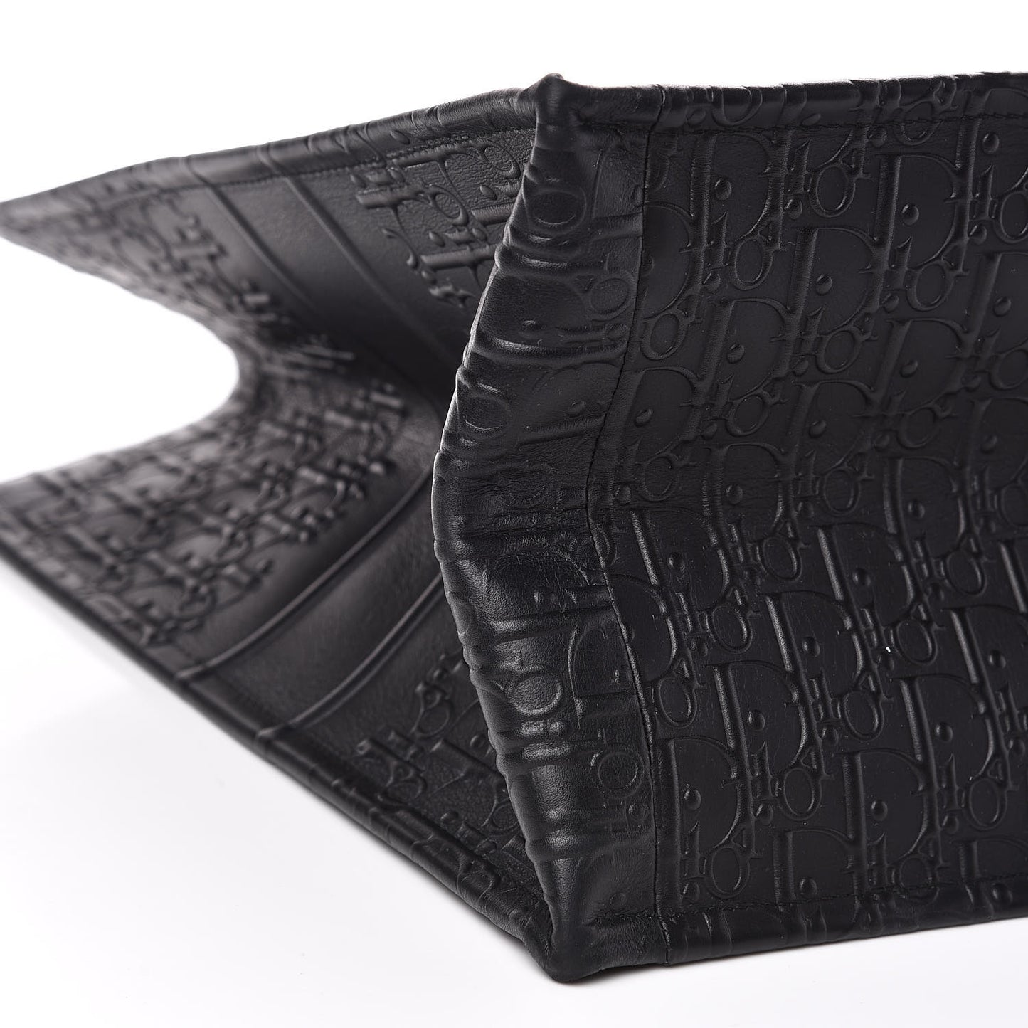 Oblique Calfskin Embossed Book Tote Black