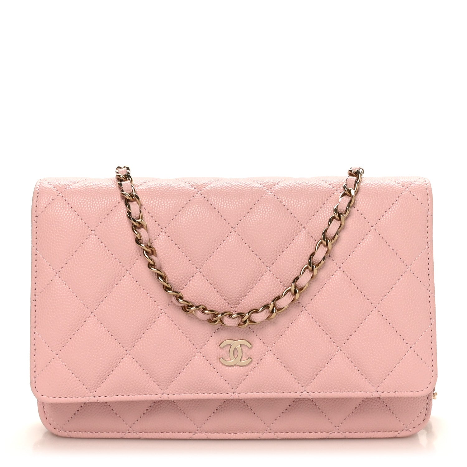 Chanel Caviar Quilted Wallet on Chain WOC Light Pink 1 of 11