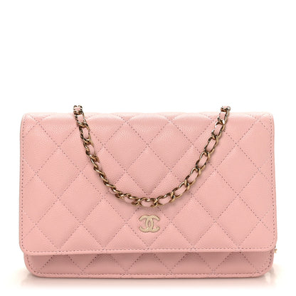 Chanel Caviar Quilted Wallet on Chain WOC Light Pink 1 of 11