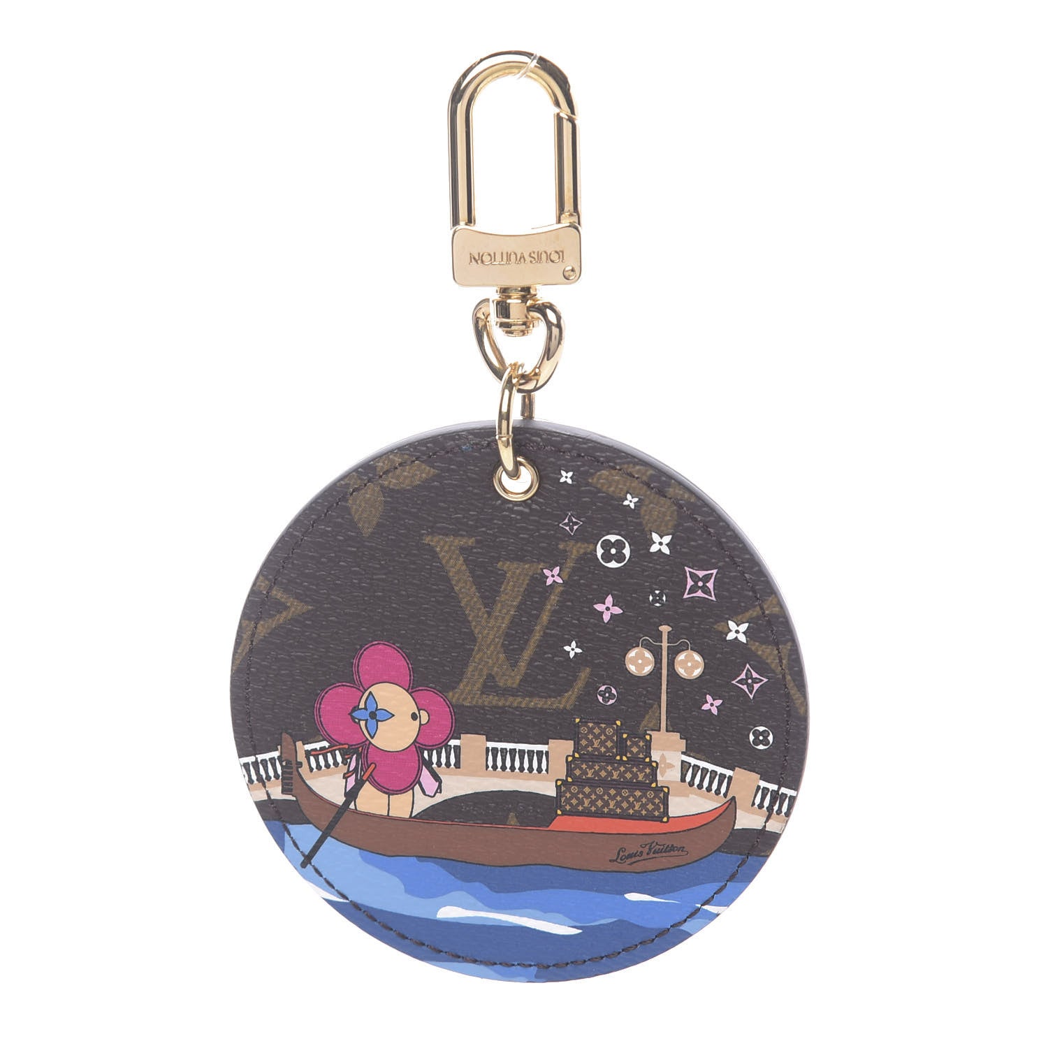 Louis Vuitton Monogram 2019 Christmas Animation Venice Bag Charm Key Ring Blue 1 of 3