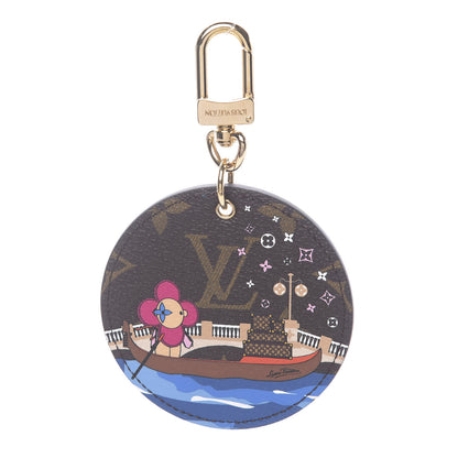 Louis Vuitton Monogram 2019 Christmas Animation Venice Bag Charm Key Ring Blue 1 of 3