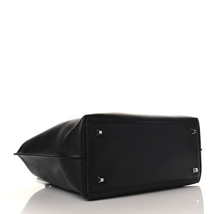 MCM Grained Calfskin Medium Yris Shopper Tote Black 5 of 9