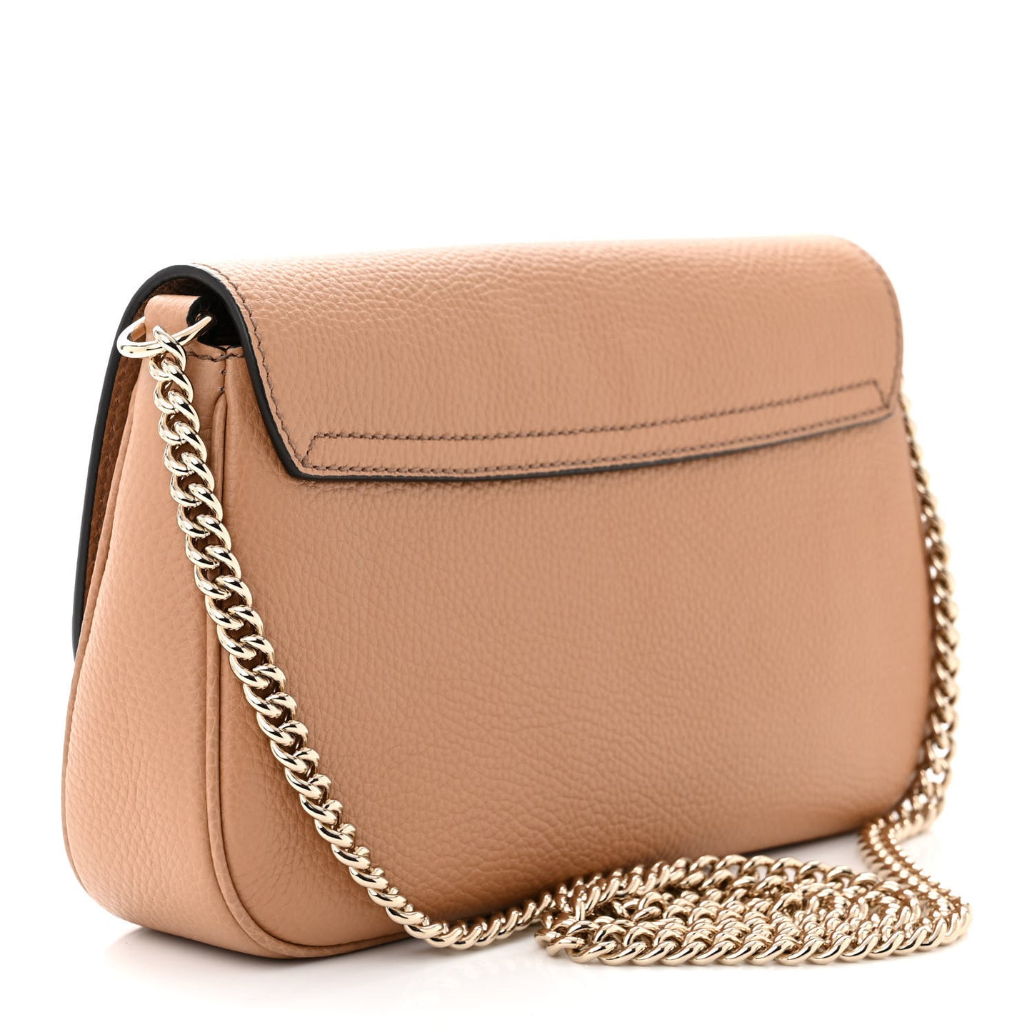 Pebbled Calfskin Medium Soho Flap Crossbody Camelia