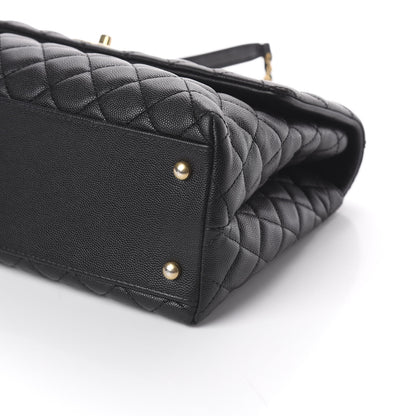 Chanel Caviar Lizard Quilted Medium Coco Handle Flap Black 8 of 8