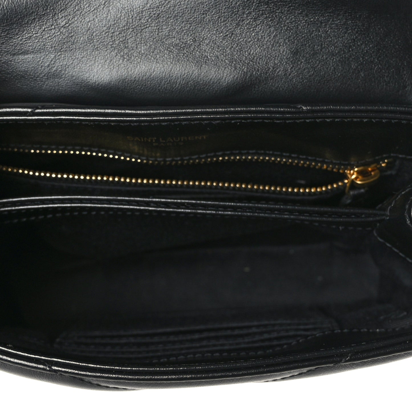 Calfskin Y Quilted Monogram Toy Loulou Crossbody Bag Black