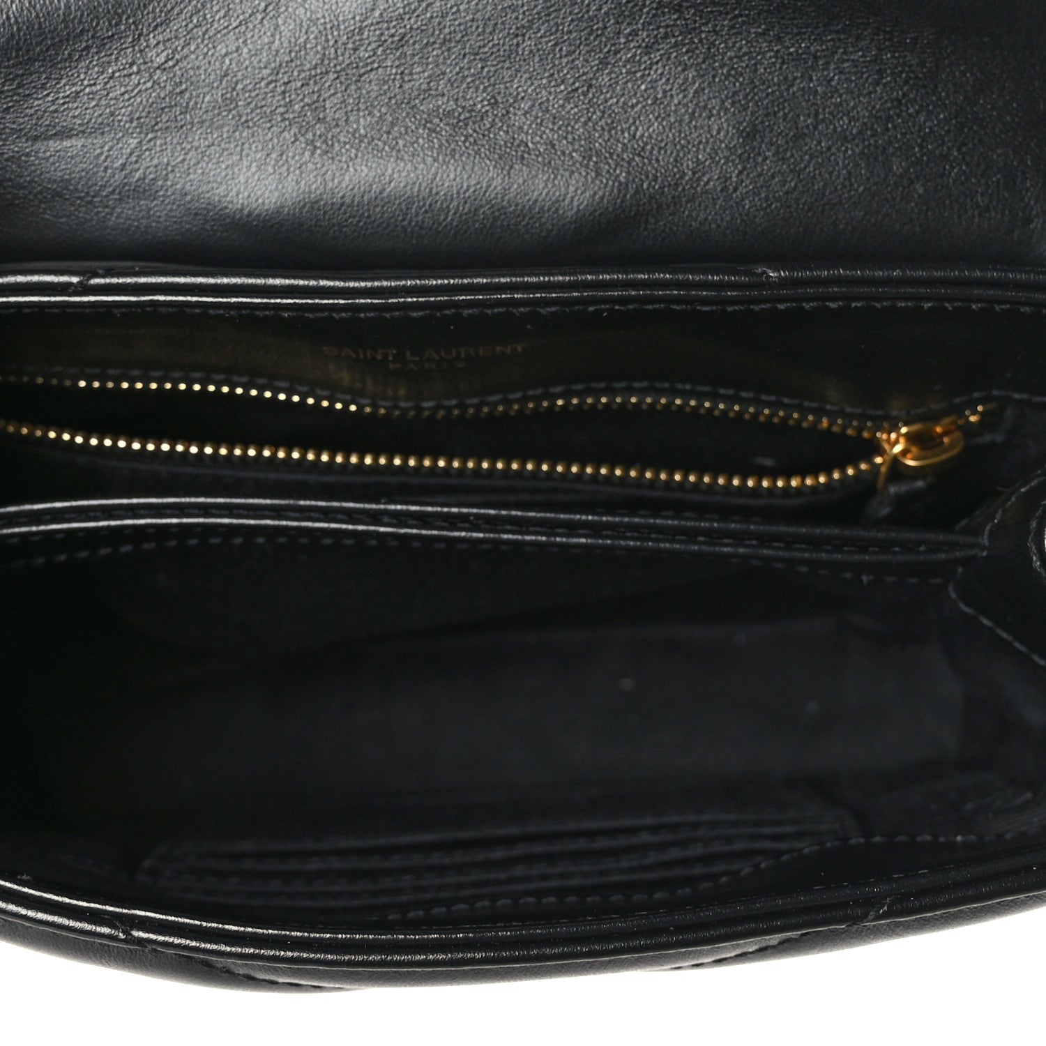 Saint Laurent Calfskin Y Quilted Monogram Toy Loulou Crossbody Bag Black 5 of 9